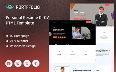 Portffolio - Personal Resume Or CV HTML Website Template
