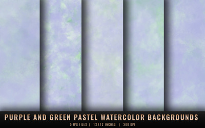 Purple and Green Pastel Watercolor Backgrounds