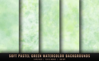 Soft Pastel Green Watercolor Backgrounds