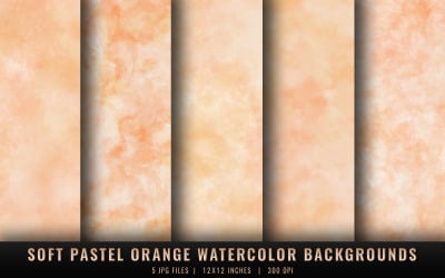 Soft Pastel Orange Watercolor Backgrounds