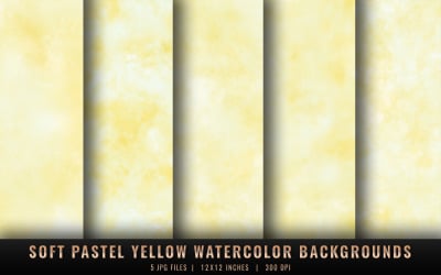 Soft Pastel Yellow Watercolor Backgrounds