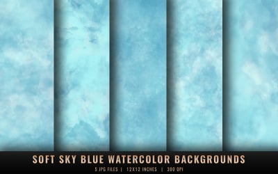 Soft Sky Blue Watercolor Backgrounds