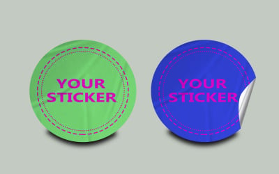 Sticker Mockup Template Design 86
