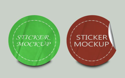 Sticker Mockup Template Design 89