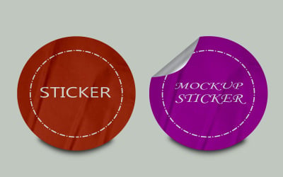 Sticker Mockup Template Design 90