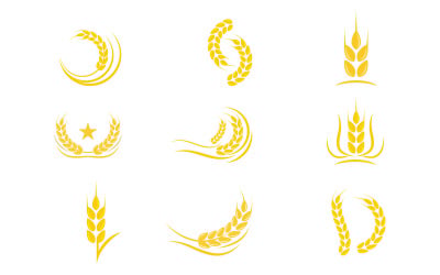 Agriculture Wheat Ears Harvest Decorative Elements icon design template