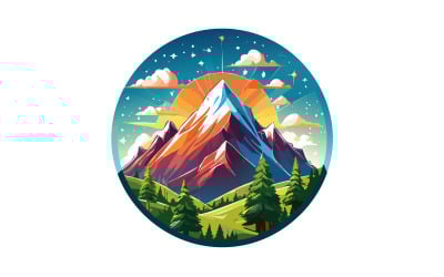 Conception de logo de montagne de style moderne abstrait