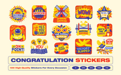 Congratulations Stickers Set