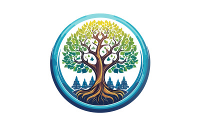 Einzigartiges Design mit abstraktem Baum-Logo, Vektorgrafik