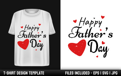 Feliz Dia dos Pais - Modelo de Design de Camiseta