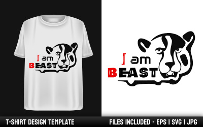 Jag är odjuret - Motiverande citat T-shirtdesign