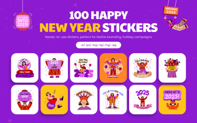 New Year Stickers Collection