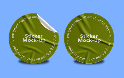 Realistic Sticker Mockup PSD Template