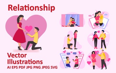 Vackra relationsillustrationer för personliga och professionella projekt