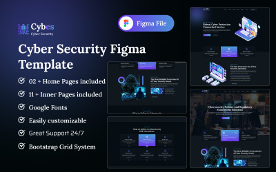 Cybes 网络安全与 IT 保护 Figma 模板