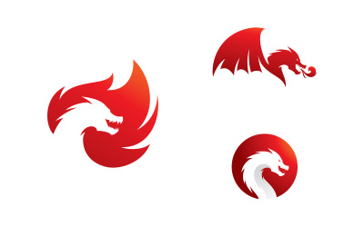 Drachenkopf-Illustration mit Farbverlauf, Drachen-Logo-Vektorsymbol 16