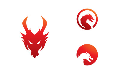 Dragon Head illustration with gradient color, dragon logo vector icon 15