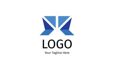 Modern Blue M Letter Logo Design Template