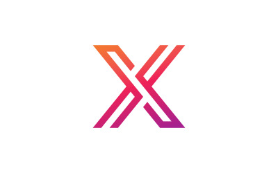 X-Logo-Design und -Vorlage. Kreative X-Symbol-Initialen basierend auf Buchstaben im Vektor. 0