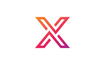 X-Logo-Design und -Vorlage. Kreative X-Symbol-Initialen basierend auf Buchstaben im Vektor. 3