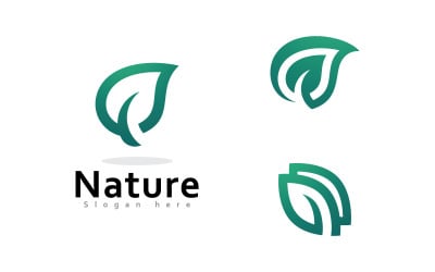 Green leaf nature element ecology vector design 13