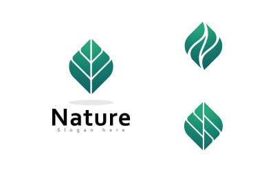 Green leaf nature element ecology vector design 14