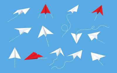 Papper Flygplan resa ikon vektor illustration design mall v.1