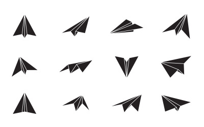 Papper Flygplan resa ikon vektor illustration design mall v.2