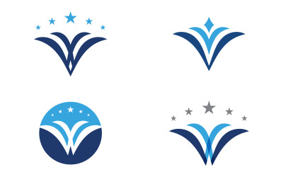 W Harfli Logo Kanat Konsepti simge vektör çizim tasarım şablonu