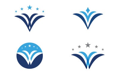 W Letter Logo with Wing Concept icon vector illustration design template