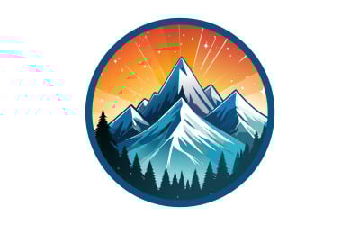 Abstraktes Berg-Logo-Design