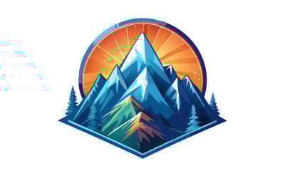 Berg-Logo-Design. Landschaftskonzept-Logo-Design