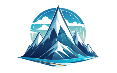Design de logotipo de montanha abstrato e elegante.