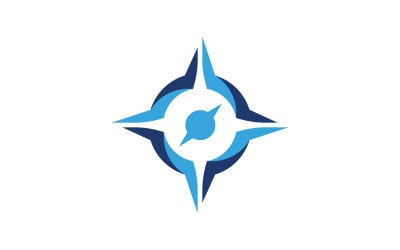 Illustrazione del logo dell&amp;#39;icona vettoriale della bussola Modello di progettazione v.4