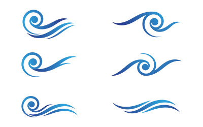 Water wave icon vector illustration design template v.2