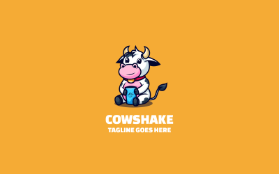 Cowshake Einfaches Maskottchen-Logo
