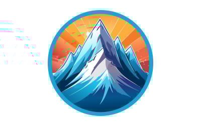 Fantastisches, stilvolles Berg-Logo-Design. Landschaftskonzept-Logo-Design