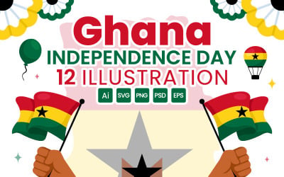 12 Ghana Independence Day Illustration