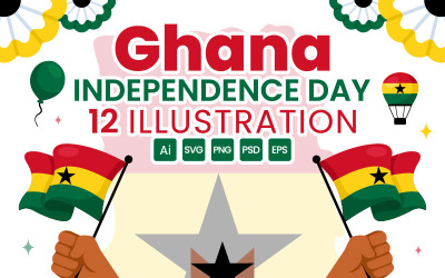 12 Ghana självständighetsdagen Illustration