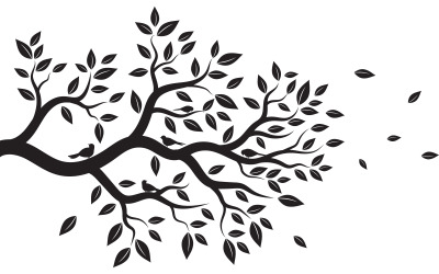 Tree branch vector illustration design template v.6