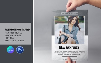 Trend Promosyonlar İçin Şık Moda Kartpostal Şablonu