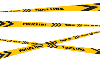 Varningslinje polis vektor design illustration mall v.5