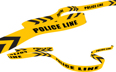 Warning Line police vector design illustration template v.6