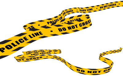 Warning Line police vector design illustration template v.7