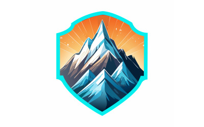 Design del logo in stile moderno di montagna.