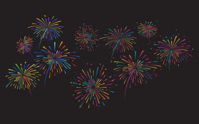 Feuerwerk Live-Event farbenfrohe Vektor-Symbol-Illustration Design-Vorlage v.2