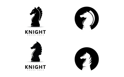 Schaakridder rol logo vector, Schaakstuk vector iconen 15