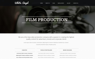 Modelo de site responsivo do cinegrafista