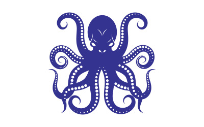 Modèle de conception d&amp;#39;illustration d&amp;#39;icône de vecteur de poulpe de mer dangereux v.1