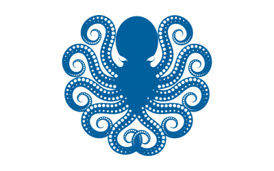 Plantilla de diseño de icono vectorial de pulpo marino, animal peligroso v.2